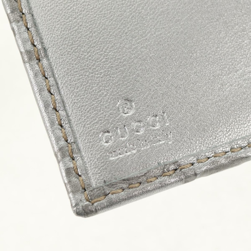 【日本直送】GUCCI GG帆布 Abbey Guccissima雙折皮夾 皮革 銀色 154205 正品 am9314V-17