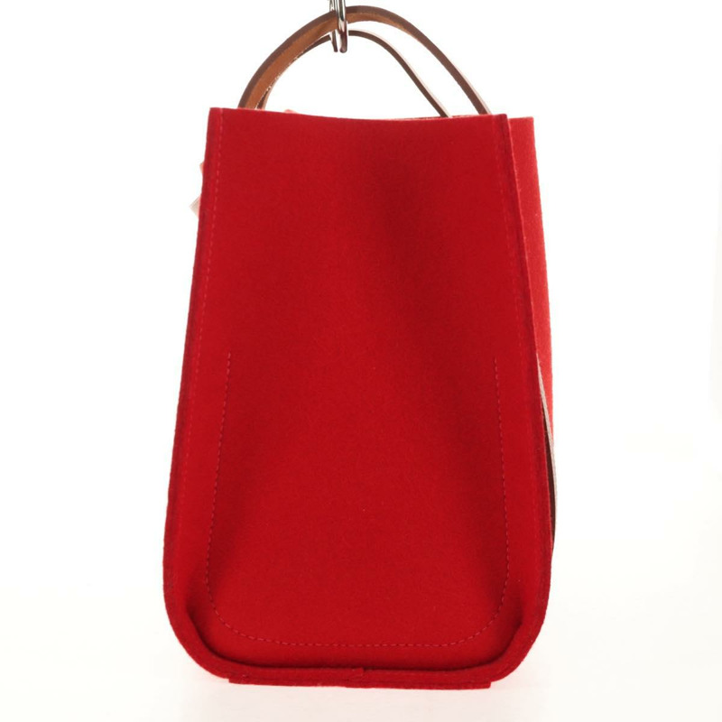 【日本直送】愛馬仕 Cabaricol 毛氈肩包 紅色 銀色 正品 bs29978V-2