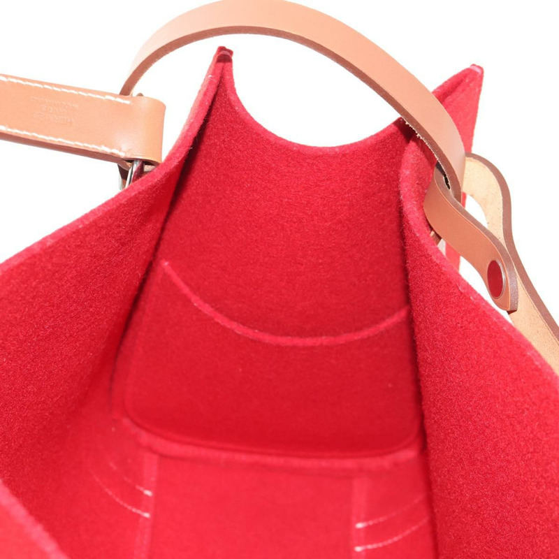 【日本直送】愛馬仕 Cabaricol 毛氈肩包 紅色 銀色 正品 bs29978V-18