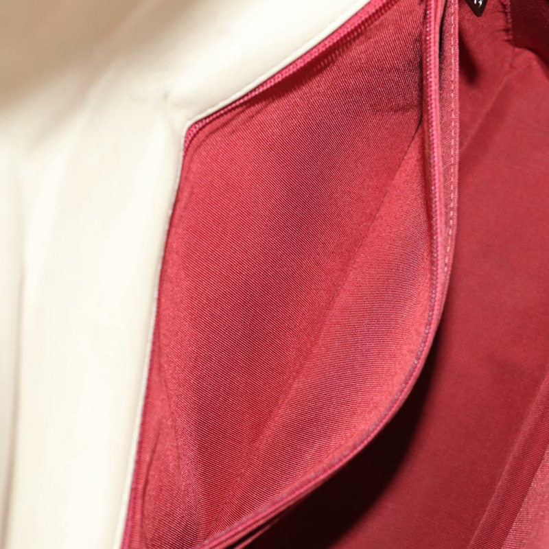 【日本直送】香奈兒 V 字縫線翻蓋鏈條單肩包 棉質 紅色 銀色 CC 標誌 正品 bs29952V-25