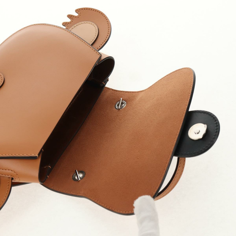 【日本直送】GUCCI 兒童無尾熊手提包 皮革 棕色 銀色 605824 正品 146368V-8