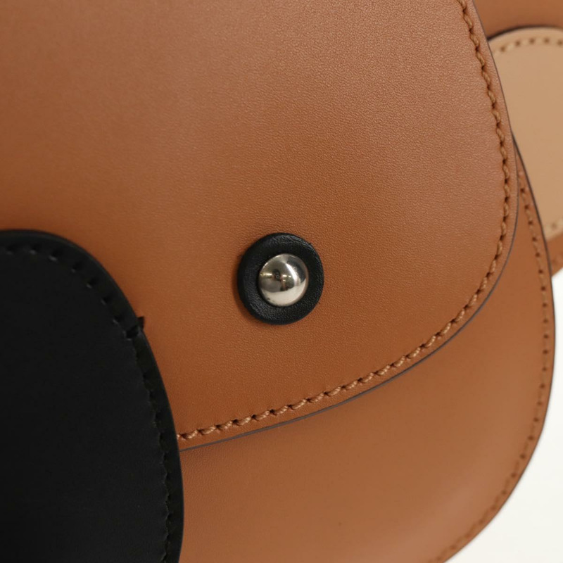 【日本直送】GUCCI 兒童無尾熊手提包 皮革 棕色 銀色 605824 正品 146368V-19