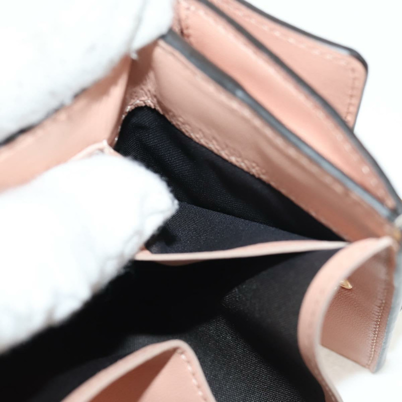 【日本直送】FENDI Zucca帆布三折皮夾 皮革 粉紅色 金飾 正品 BA6630M-20