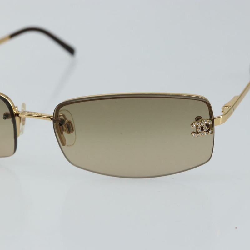 【日本直送】香奈兒 COCO 標誌太陽眼鏡 金屬金色 CC Auth am9371V-6