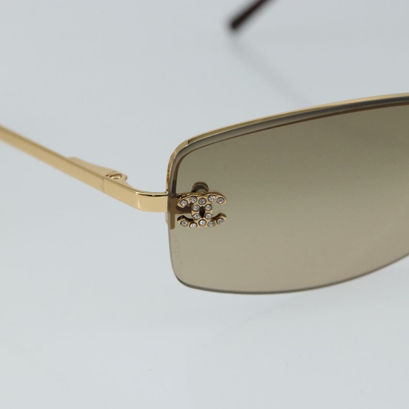 【日本直送】香奈兒 COCO 標誌太陽眼鏡 金屬金色 CC Auth am9371V-7
