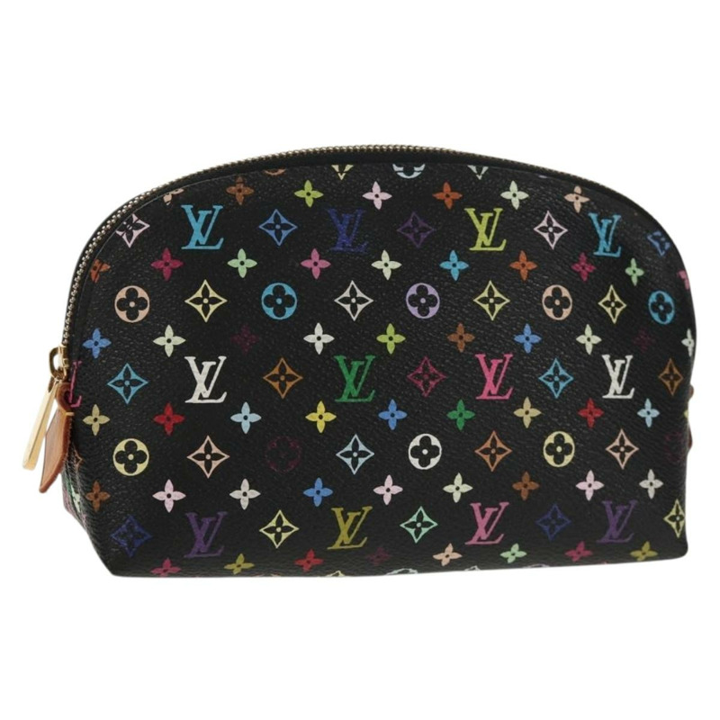 【日本直送】路易威登 Monogram Multicolor Pochette 手拿包 黑色 M47355 LV Auth 146126V-0
