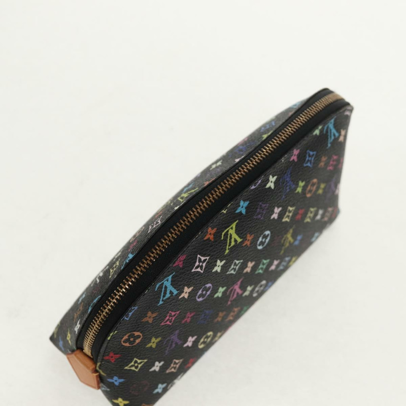 【日本直送】路易威登 Monogram Multicolor Pochette 手拿包 黑色 M47355 LV Auth 146126V-4