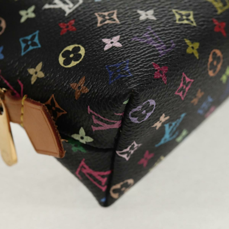 【日本直送】路易威登 Monogram Multicolor Pochette 手拿包 黑色 M47355 LV Auth 146126V-6