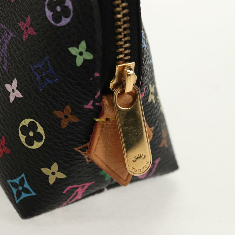 【日本直送】路易威登 Monogram Multicolor Pochette 手拿包 黑色 M47355 LV Auth 146126V-7