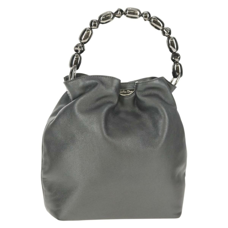 【日本直送】Christian Dior Maris Pearl 手提包 皮革 銀色 正品 sw1587V-0