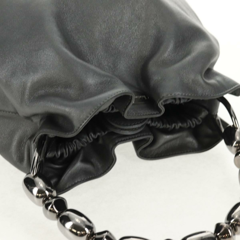 【日本直送】Christian Dior Maris Pearl 手提包 皮革 銀色 正品 sw1587V-5