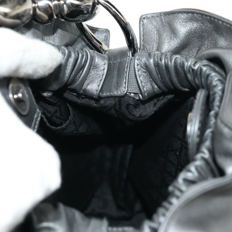 【日本直送】Christian Dior Maris Pearl 手提包 皮革 銀色 正品 sw1587V-20