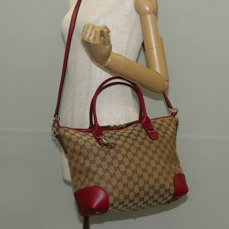 【日本直送】GUCCI GG帆布愛心圖案手提包 2way Beige Red Auth ki5996V-30