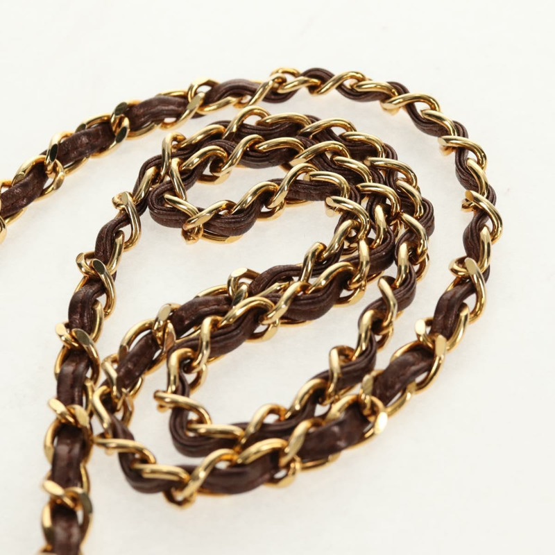 【日本直送】香奈兒 COCO 標誌鏈條肩背包，魚子醬紋皮革，古銅金色，CC 標誌，正品編號 142318V-7