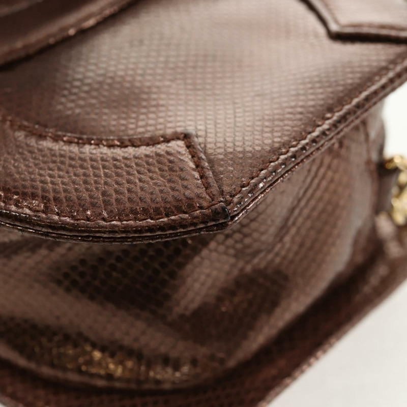 【日本直送】香奈兒 COCO 標誌鏈條肩背包，魚子醬紋皮革，古銅金色，CC 標誌，正品編號 142318V-15