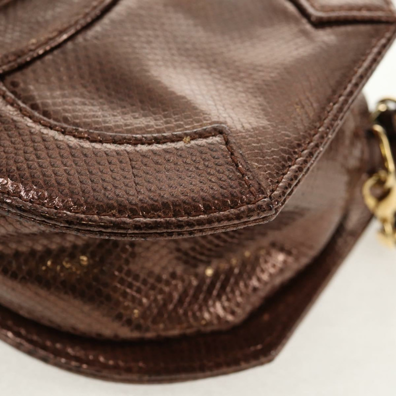 【日本直送】香奈兒 COCO 標誌鏈條肩背包，魚子醬紋皮革，古銅金色，CC 標誌，正品編號 142318V-17