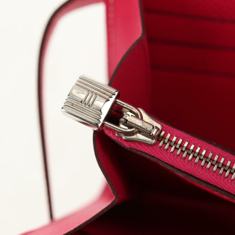 【日本直送】愛馬仕 Kelly 長皮夾，粉紅色銀色真皮，正品 141187M-25