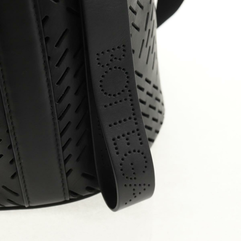 【日本直送】BOTTEGA VENETA 水桶單肩包，黑色打孔皮革，正品 BA6816M-17