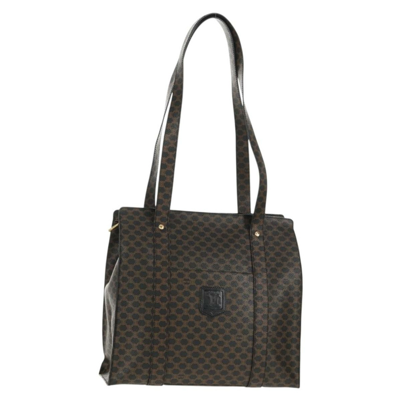 【日本直送】CELINE Macadam帆布肩背包 PVC皮革 黑色 金色 正品 146772V-0