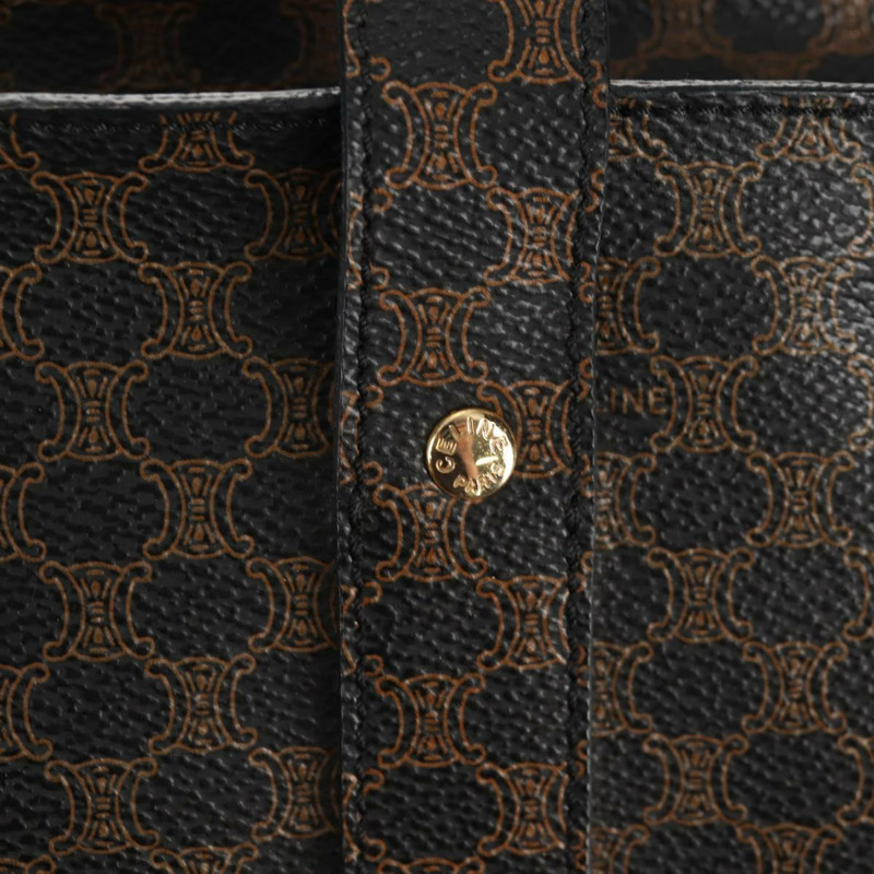 【日本直送】CELINE Macadam帆布肩背包 PVC皮革 黑色 金色 正品 146772V-18