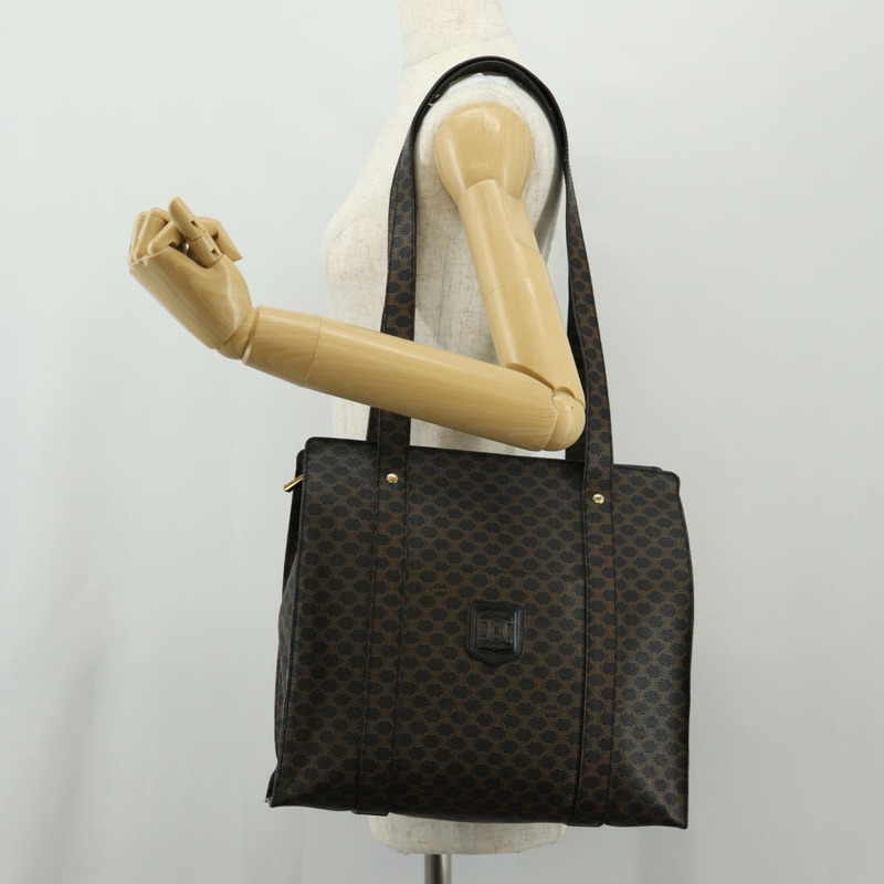 【日本直送】CELINE Macadam帆布肩背包 PVC皮革 黑色 金色 正品 146772V-22