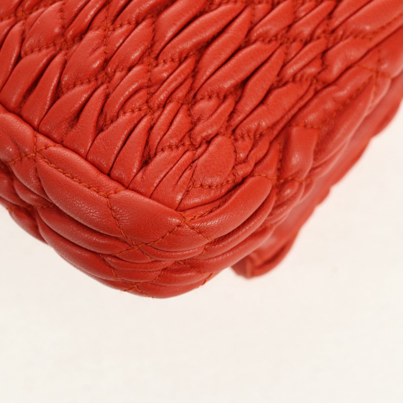 【日本直送】Miu Miu Matelasse Bijoux 單肩包 皮革 橙色 金 正品 yk19711V-19