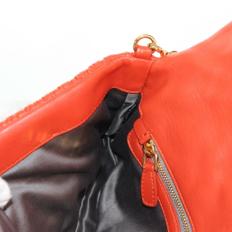 【日本直送】Miu Miu Matelasse Bijoux 單肩包 皮革 橙色 金 正品 yk19711V-24