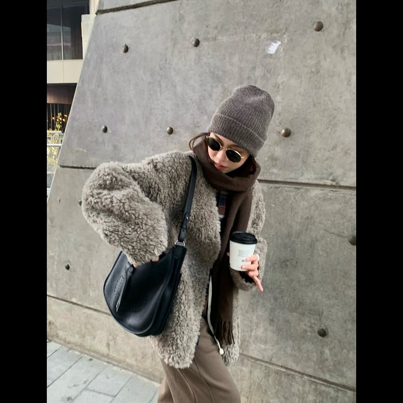 HERMES 愛馬仕黑色銀釦evelyne 29-4