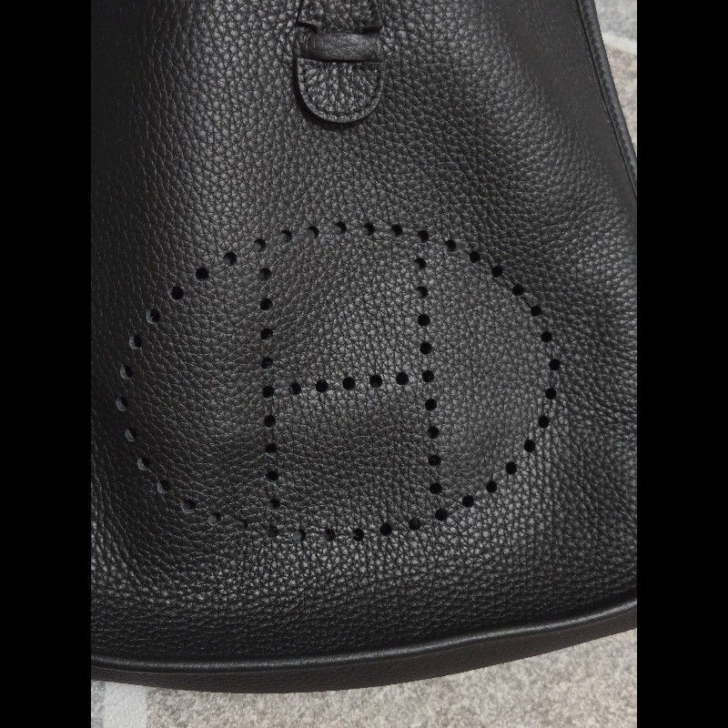 HERMES 愛馬仕黑色銀釦evelyne 29-8