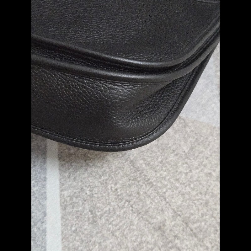 HERMES 愛馬仕黑色銀釦evelyne 29-14