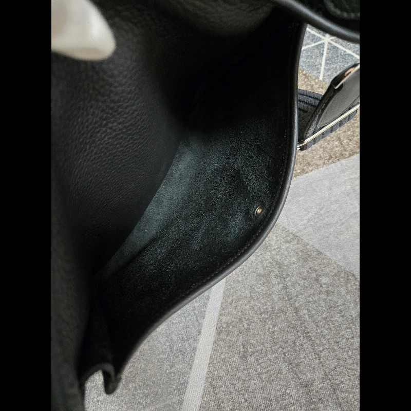 HERMES 愛馬仕黑色銀釦evelyne 29-20