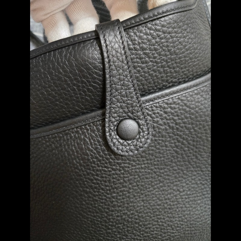 HERMES 愛馬仕黑色銀釦evelyne 29-31