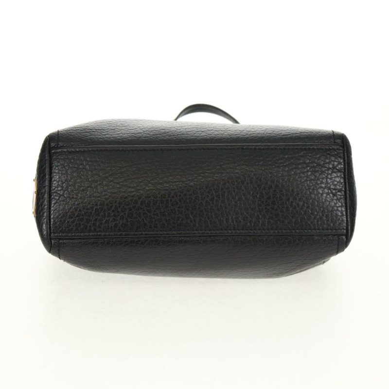 【日本直送】PRADA Gamaguchi 手提包 皮革 黑色 金色 正品 yk19666V-5