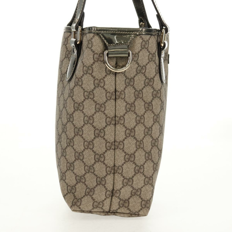 【日本直送】GUCCI GG Supreme 托特包 PVC 皮革 米色 銀色 189897 正品 yk19708V-3
