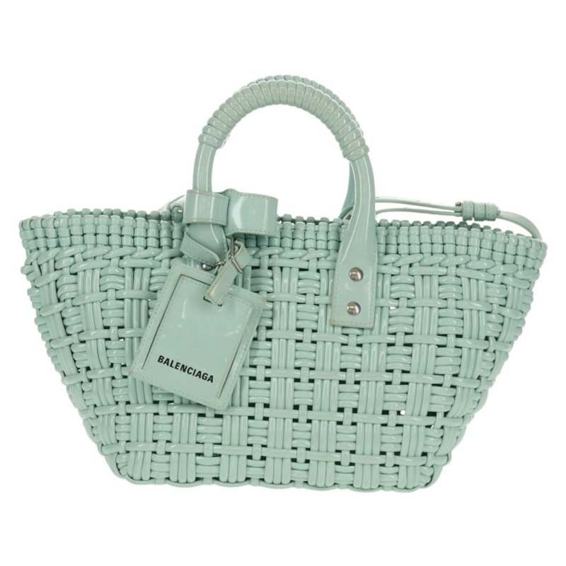 【日本直送】BALENCIAGA Bistro XS 手提包，橡膠材質，兩用，青檸綠/銀色，貨號 671342，正品號 147970V-12