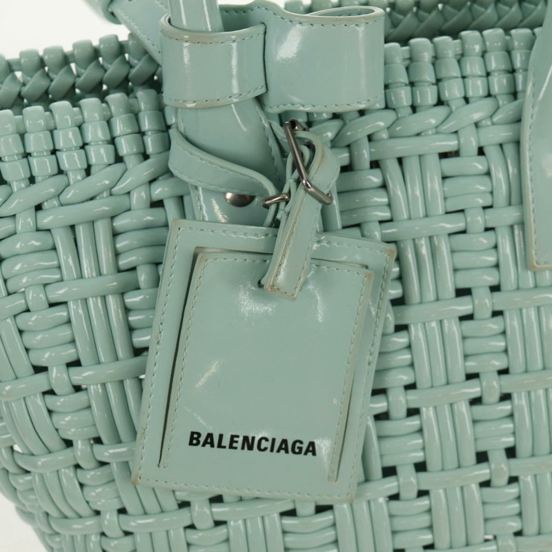 【日本直送】BALENCIAGA Bistro XS 手提包，橡膠材質，兩用，青檸綠/銀色，貨號 671342，正品號 147970V-21