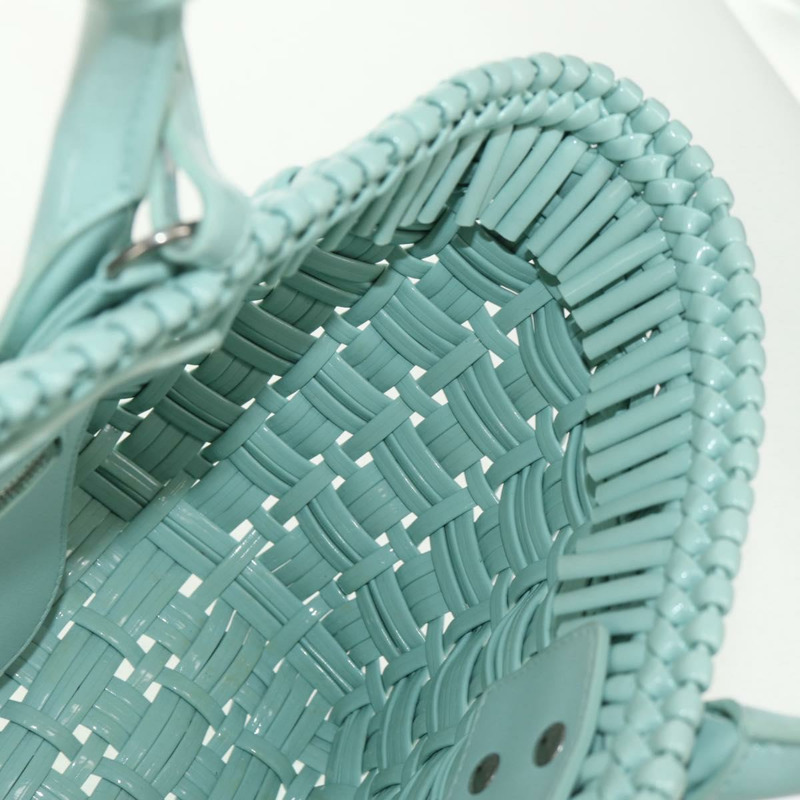 【日本直送】BALENCIAGA Bistro XS 手提包，橡膠材質，兩用，青檸綠/銀色，貨號 671342，正品號 147970V-23