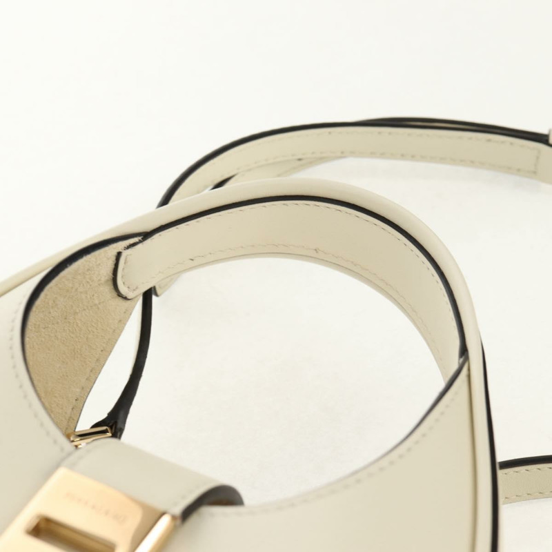 【日本直送】Salvatore Ferragamo Gancini 手提包 皮革 2way 白金 Auth 147514M-13