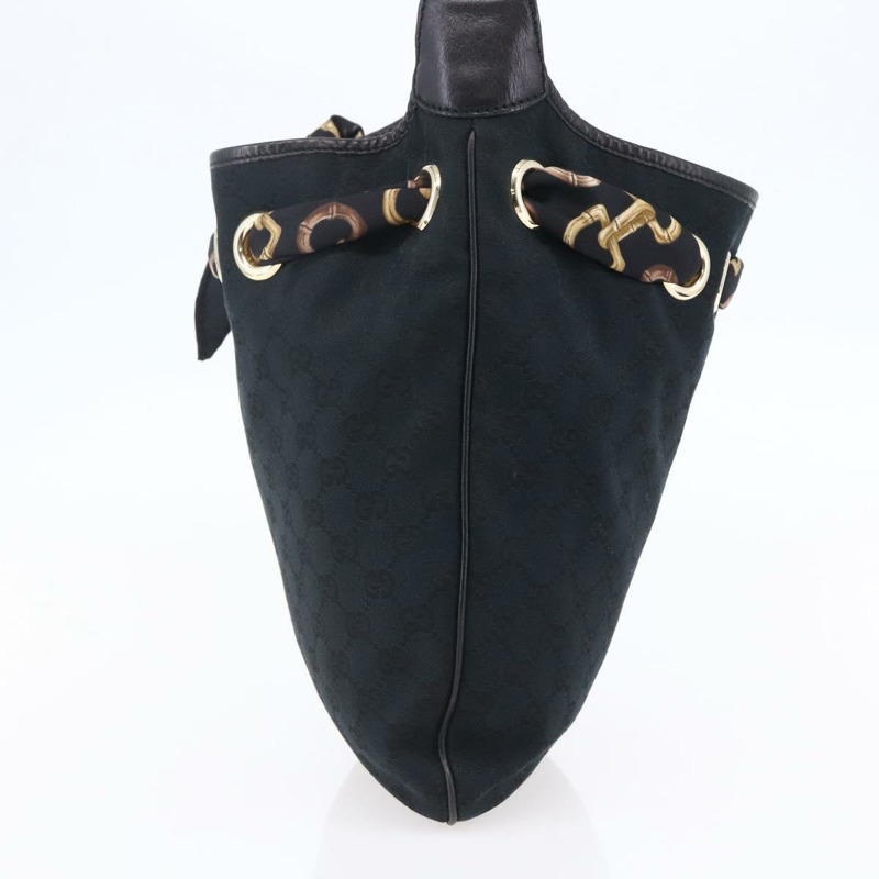 【日本直送】GUCCI GG帆布肩背包 黑色 金色 155563 正品 147670V-3