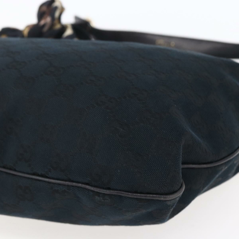 【日本直送】GUCCI GG帆布肩背包 黑色 金色 155563 正品 147670V-8