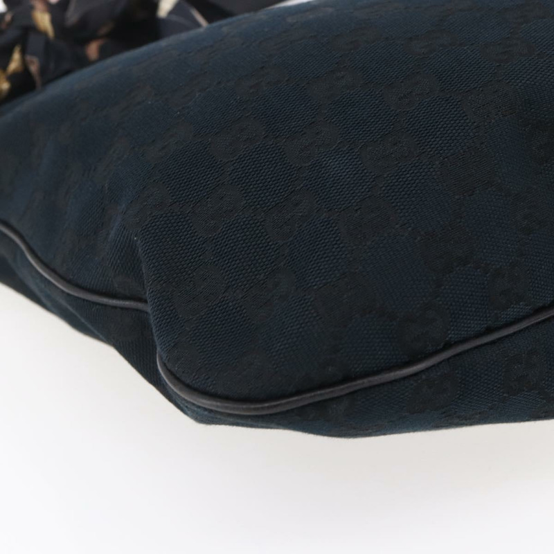 【日本直送】GUCCI GG帆布肩背包 黑色 金色 155563 正品 147670V-13