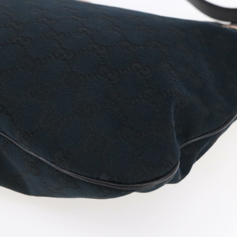 【日本直送】GUCCI GG帆布肩背包 黑色 金色 155563 正品 147670V-14