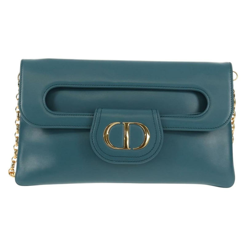 【日本直送】Christian Dior 鏈條雙肩包 皮革 藍色 金色 正品 147974M-12