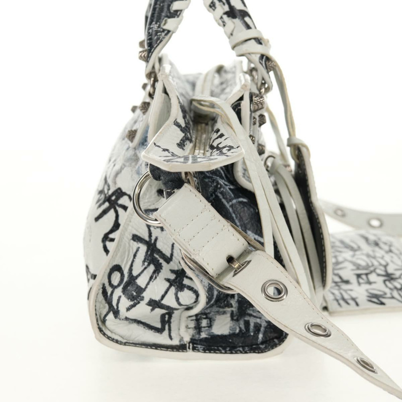 【日本直送】BALENCIAGA Neo Kagol XS 手提包 皮革 白色 銀色 700940 正品 136599M-3