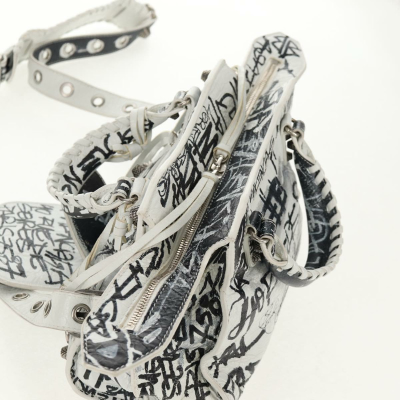 【日本直送】BALENCIAGA Neo Kagol XS 手提包 皮革 白色 銀色 700940 正品 136599M-5