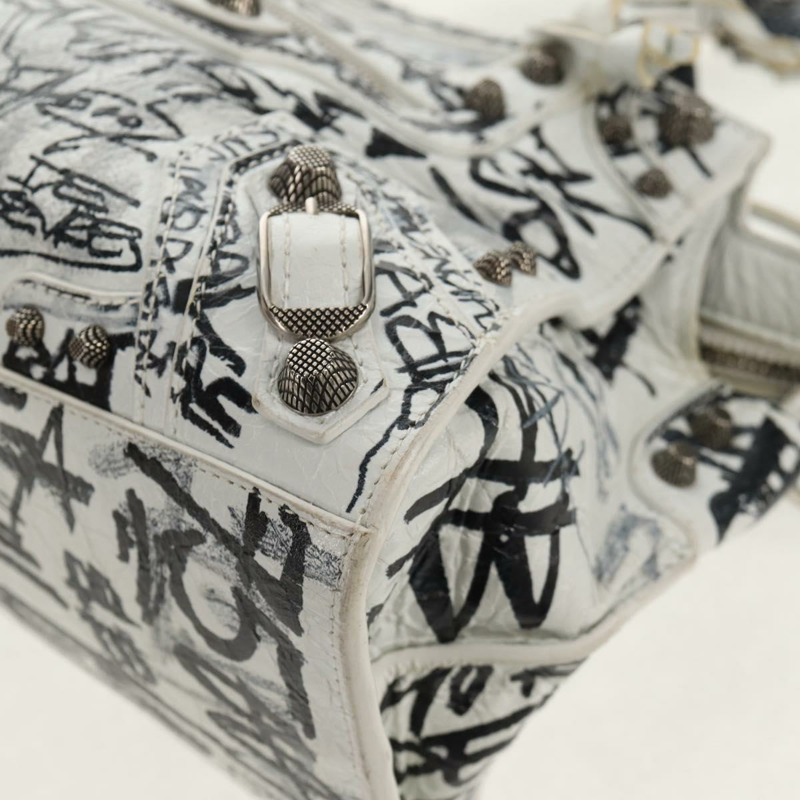 【日本直送】BALENCIAGA Neo Kagol XS 手提包 皮革 白色 銀色 700940 正品 136599M-18