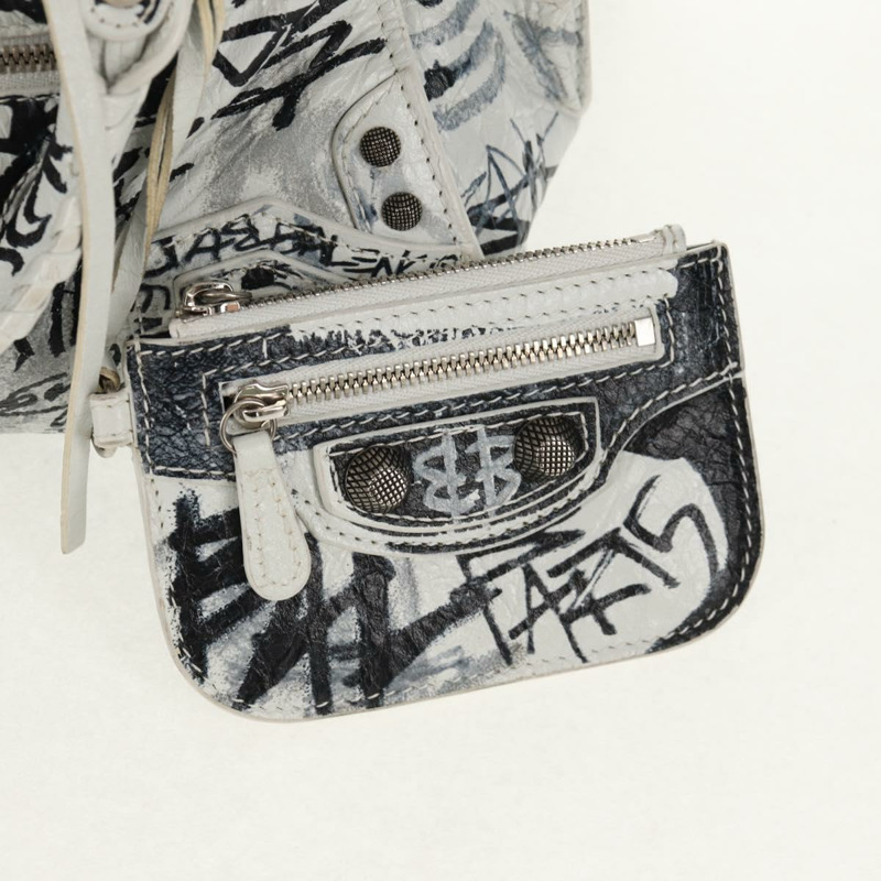 【日本直送】BALENCIAGA Neo Kagol XS 手提包 皮革 白色 銀色 700940 正品 136599M-22