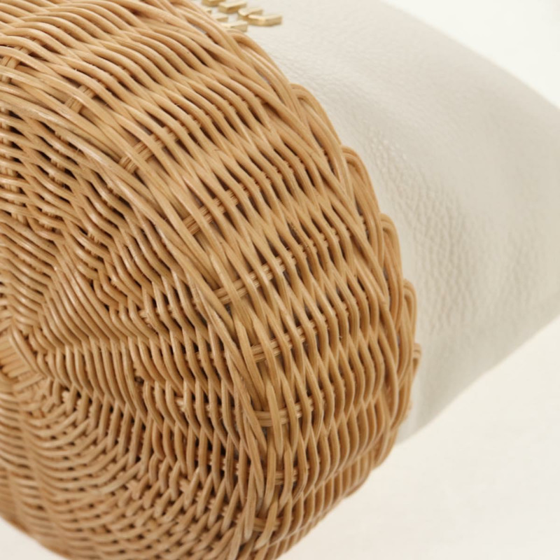 【日本直送】Miu Miu 拉菲草編織白色金色單肩包 正品 129783M-16