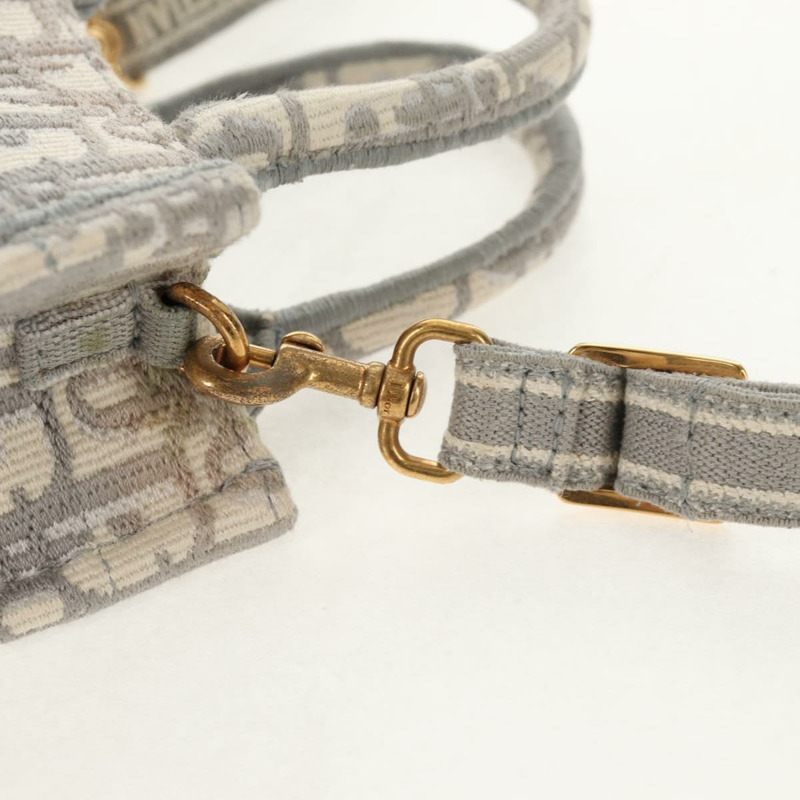 【日本直送】Christian Dior Oblique Book 手提單肩包 帆布 灰色 金色 正品 129785M-8