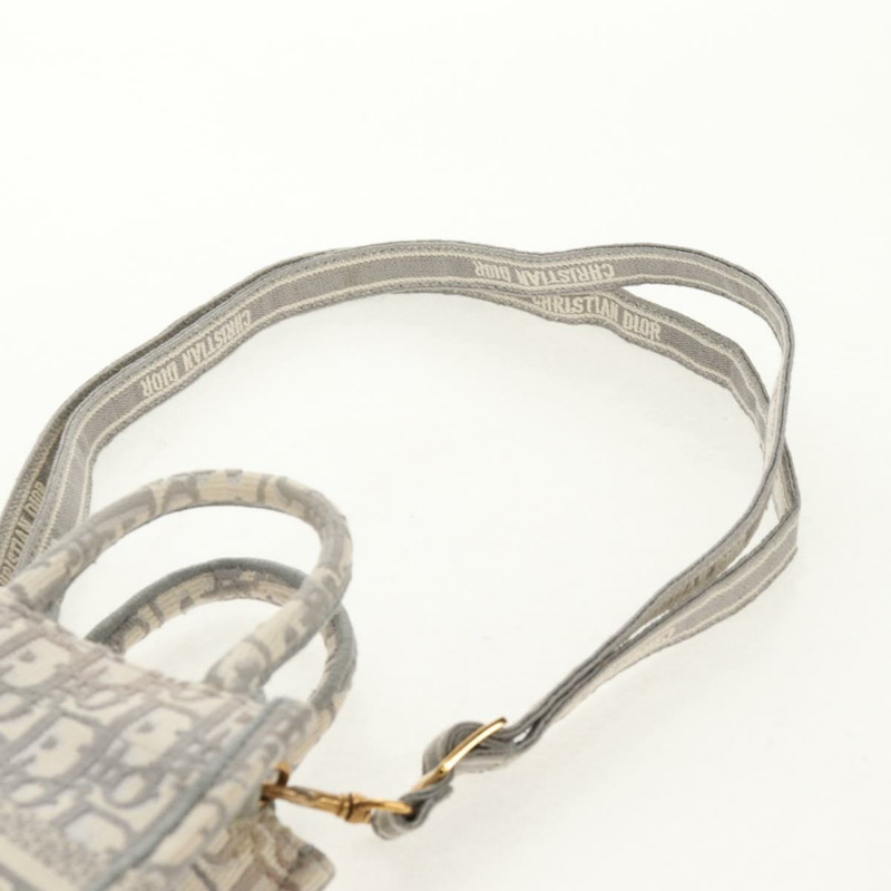 【日本直送】Christian Dior Oblique Book 手提單肩包 帆布 灰色 金色 正品 129785M-15